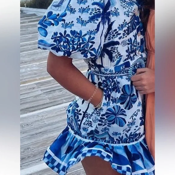 Farm Rio sweet rio puff sleeve mini dress - Picture 3 of 4